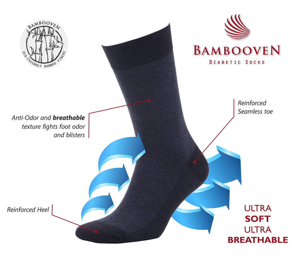 Men's bamboo dress socks 6-pack gift box in navy, slate, steel and brown
